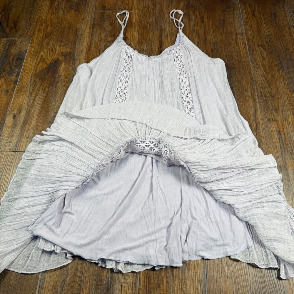 Chelsea & Violet MED boho lilac sleeveless strappy crochet lace mini tank dress - Picture 13 of 16